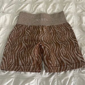 NVGTN “mocha zebra” seamless gym shorts